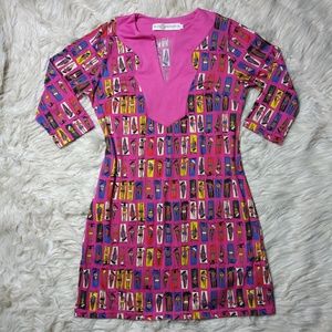 Tracy Negoshian Pink Sunbather Tunic Dress Sz M